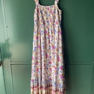 THML Smocked Maxi Floral Dress Size Medium